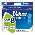 Velvet Eco Roll Soft Papier toaletowy 3-warstwowy a’ rolek Biały